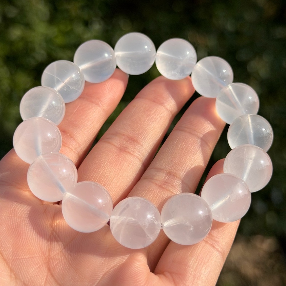 14.5mm stretchable milky quartz bracelet 1157